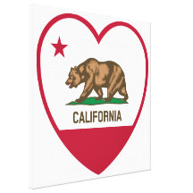 California Love - California Flag Heart Canvas Print