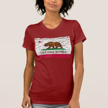 California Machine Washed Retro flag T-shirts