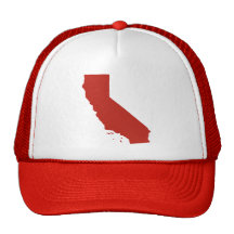 California Red Snap Back Mesh Trucker Hat