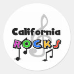 California Rocks Round Sticker