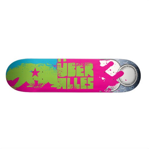 California Uber Alles neon template Skate Deck