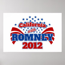 California with Romney 2012 Poster