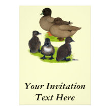 Call Duck Khaki Family Personalised Invitation
