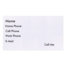 "Call Me" Card Business Card Template