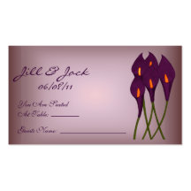 Calla Lilies (Purple) Seating Cards Business Card Templates
