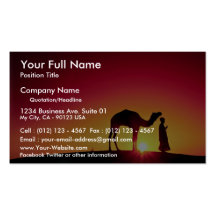 Camel and driver at sunset, India Business Card Template