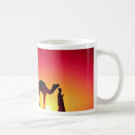Camel and driver at sunset, India Coffee Mugs