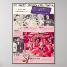 Camel cigarette. We asked sports champions. 1935 Posters