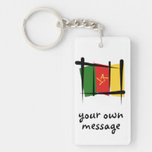 Cameroon Brush Flag Acrylic Keychains