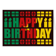 Cameroon Flag Birthday Card