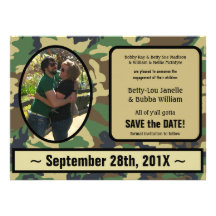 Camo Engagement Announcement Save the Date Invite