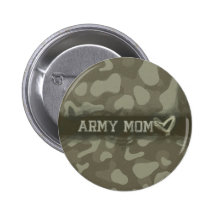 Camouflage Grunge Army Mum Love Pinback Button