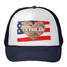 Camouflage Heart Proud Veterans Hat