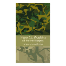 Camouflage  Wilderness Environtmentalist Green Business Card Templates