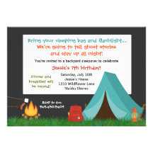 Camping Birthday Party Invitation