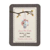 Can Of Daisies Wood Inspired Fall Save The Date Rectangular Magnet