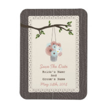 Can Of Daisies Wood Inspired Save The Date Rectangle Magnet