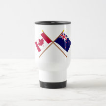 Canada and New Zealand Crossed Flags Mug