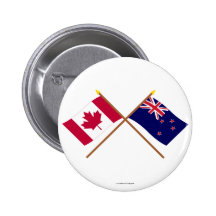 Canada and New Zealand Crossed Flags Pins