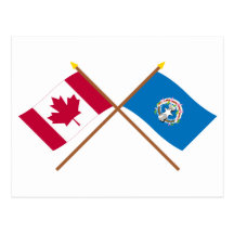Canada and Northern Marianas Crossed Flags Post Card