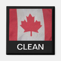Canada Flag Clean Dirty Dishwasher Magnet