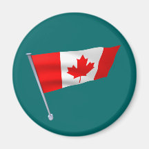 Canada flag in the wind fridge magnets