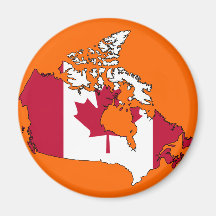 Canada flag map refrigerator magnet