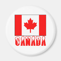 Canada Flag Snow Capped Word Magnets