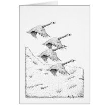 Canada Geese Pen and Ink Greeting Card