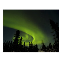 Canada, Manitoba. View of aurora borealis and Postcard