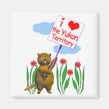 Canadian Beaver Loves the Yukon Fridge Magnet