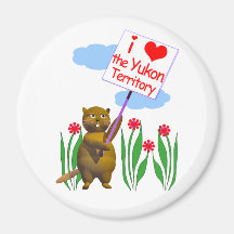 Canadian Beaver Loves the Yukon Refrigerator Magnet