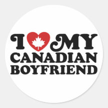 Canadian Boyfriend Round Sticker