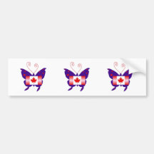 Canadian Diva Butterfly Bumper Sticker