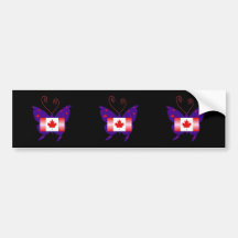 Canadian Diva Butterfly Bumper Sticker