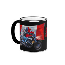 Canadian Flag & Motorbiker Biker Patriotic Mug