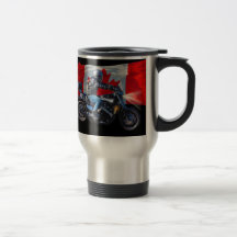 Canadian Flag & Motorbiker Biker Patriotic Mug