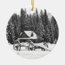 Canadian Rocky Mountains Winter Wonderland Christmas Ornaments