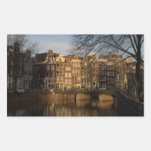 Canal houses rectangle stickers