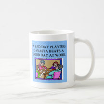 canasta game player coffee mugs