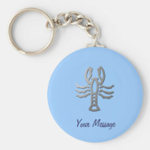 Cancer Zodiac Star Sign In Light Silver Key Chains