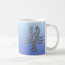 Cancer Zodiac Star Sign In Light Silver Mugs