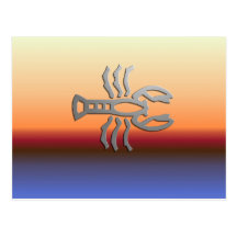 Cancer Zodiac Star Sign Light Silver Red Sunset Post Cards