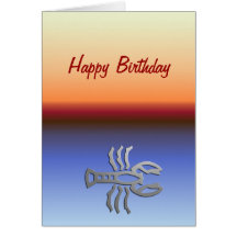 Cancer Zodiac Star Sign Orange Sunset Birthday Greeting Card