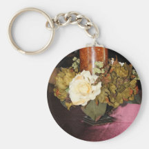 candle with flowers key chain