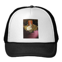 candle with flowers mesh hats