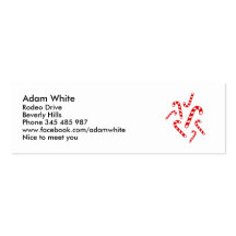 Candy cane christmas business cards