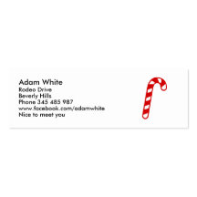 Candy cane christmas business cards