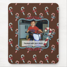 Candy Cane Christmas Photo Mousepad