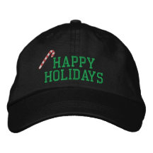 Candy Cane Embroidered Hat